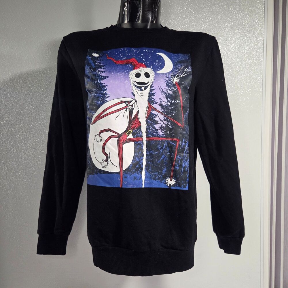 Nightmare Before Christmas Women's Pullover Cdewneck Sweatshirt, Black, S Disney